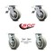 Service Caster 6 Inch Thermoplastic Rubber Caster Set with Roller Bearing 2 Brake 2 Swivel Lock SCC-TTL30S620-TPRRF-2-BSL-2 - alternate 6